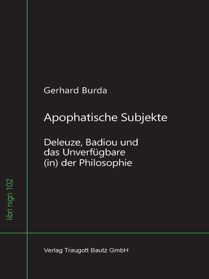 cover image of Apophatische Subjekte